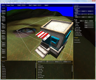 A landscape in the editor textured with a giant photo of a face