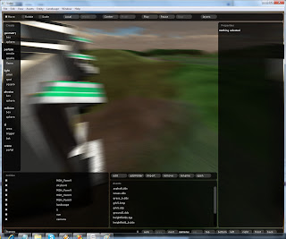 Editor view of the scene with strong camera motion blur