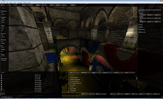 Sponza seen from the upper gallery in the Glow engine editor