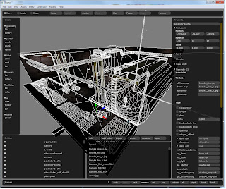 The same room in wireframe debug mode