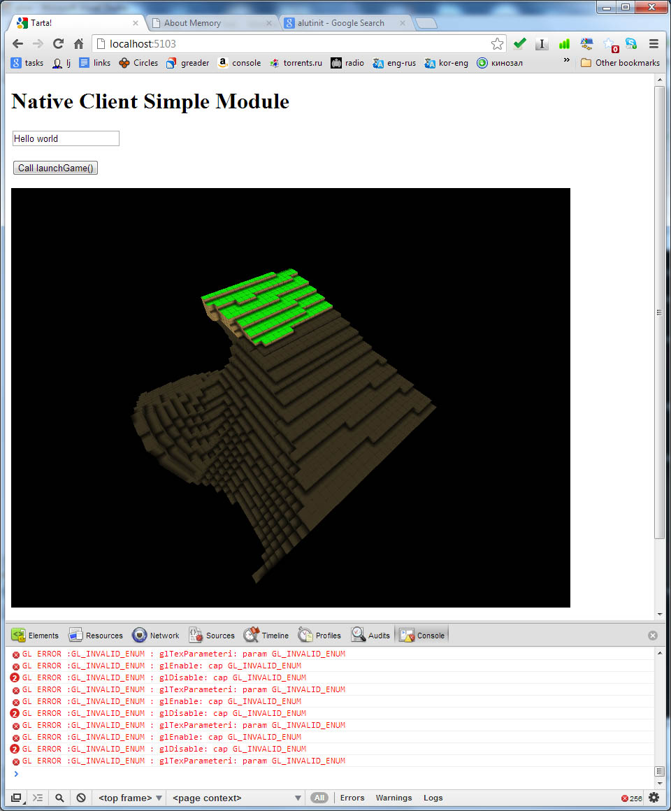 Google Native Client build of the Glow engine