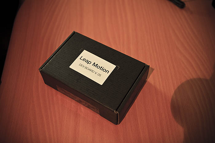 The Leap Motion box, labelled Dev Board V.05